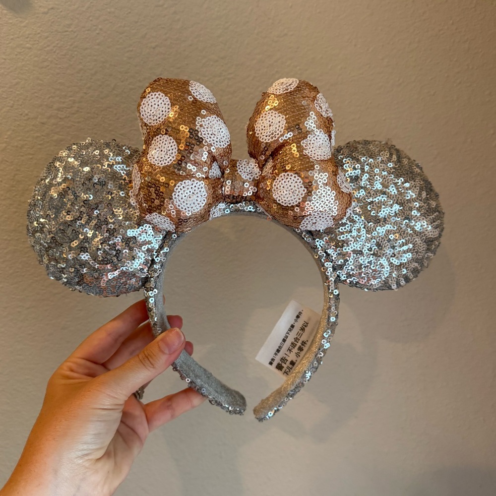 SILVER AND GOLD MOUSE EAR HEADBAND